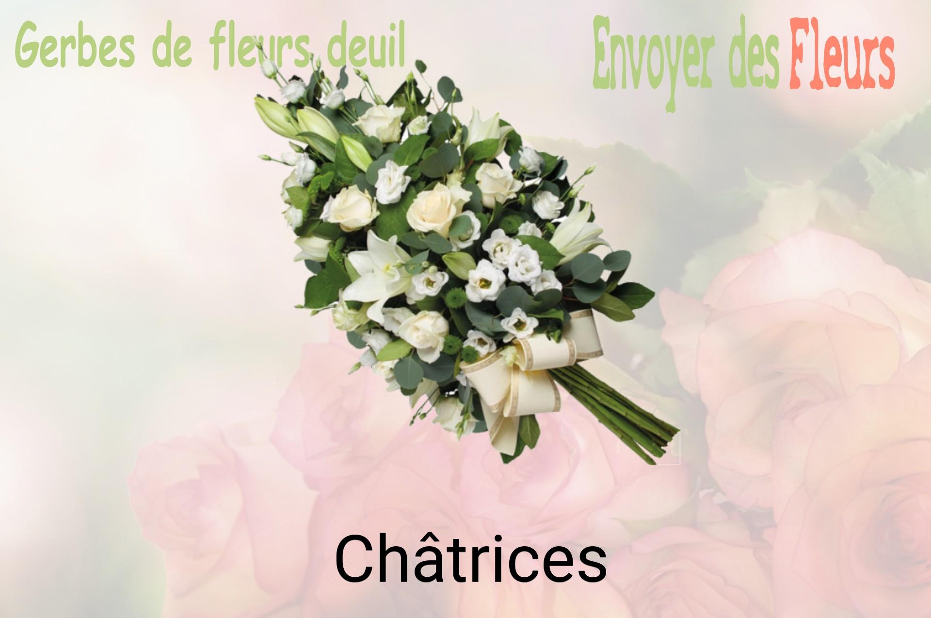 Gerbe de fleurs de deuil livrée à Châtrices